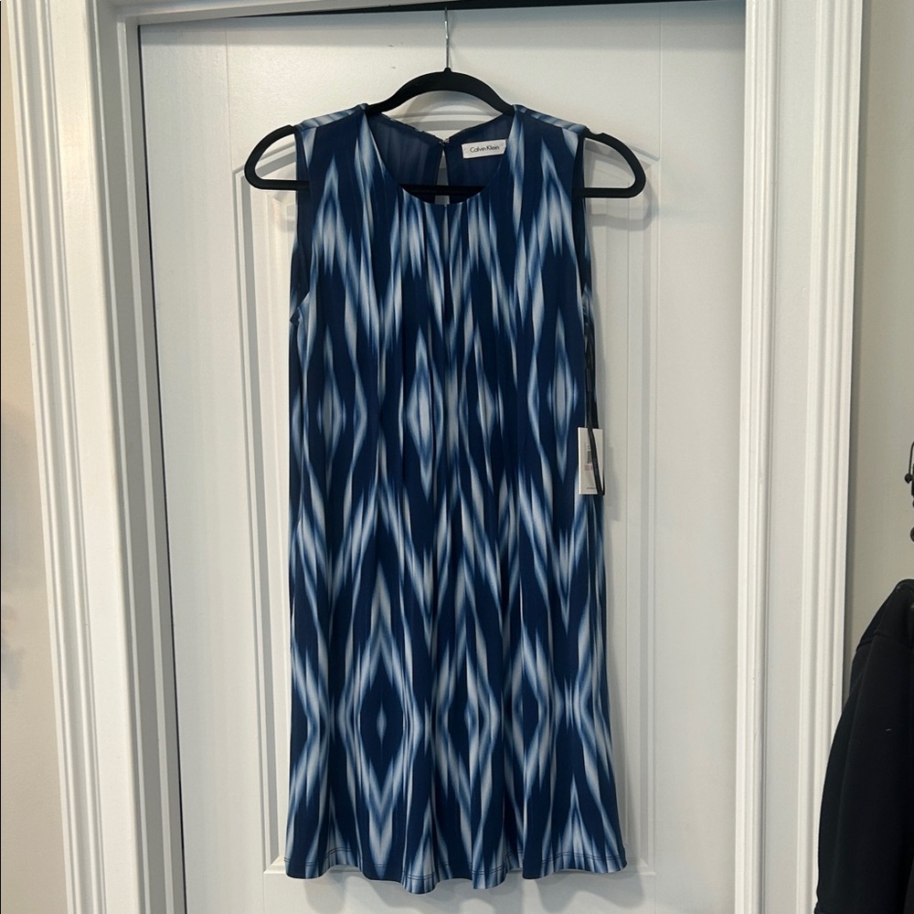 Calvin Klein Blue Sheath Midi Dress